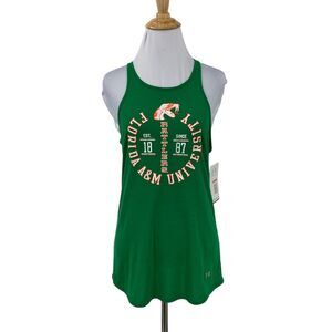 Under Armour Florida A&M Rattlers Tank Top Womens S Green HeatGear Racerback New
